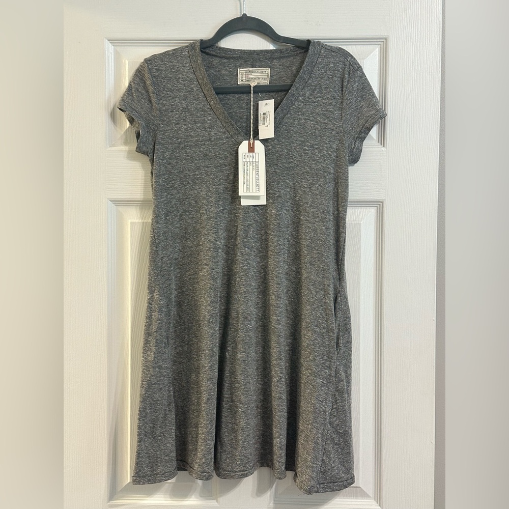 Current/Elliott - Heather Gray V-Neck Trapeze Dress - Size 0